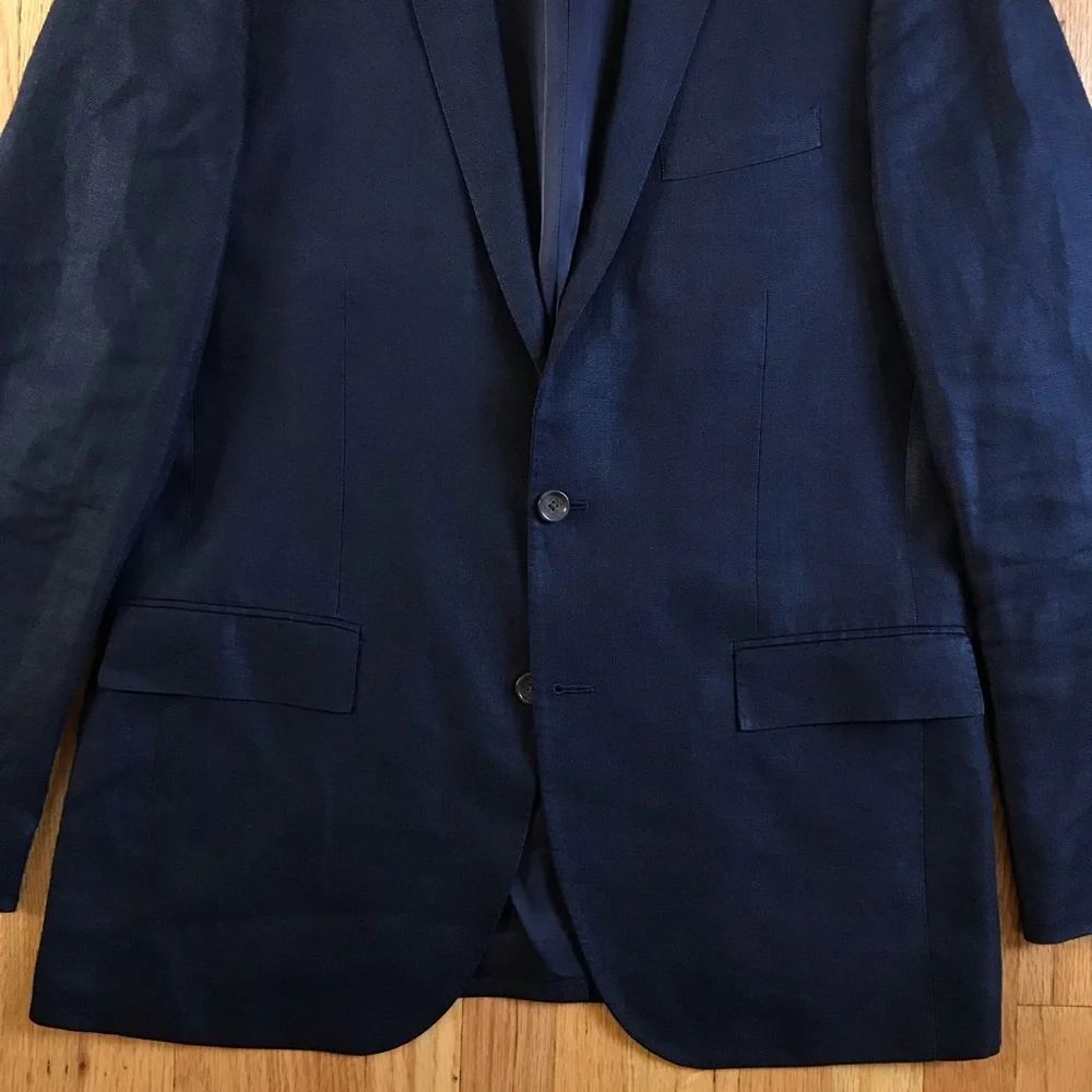 J. Crew Ludlow Irish Linen Men's Navy Two-Button Sport Coat 42L